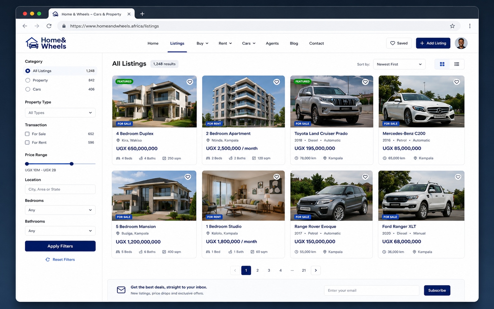 Property & Auto Listings Site